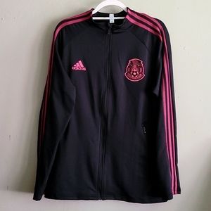 Men's Adidas Black/Pink nylon track jacket sz XL